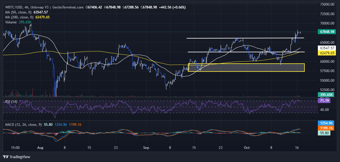 Bitcoin Price Chart Analysis Source: GeckoTerminal.com 