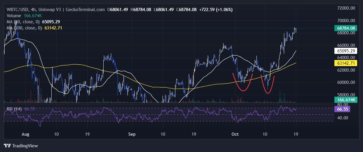 Bitcoin Price Chart Analysis Source: GeckoTerminal.com