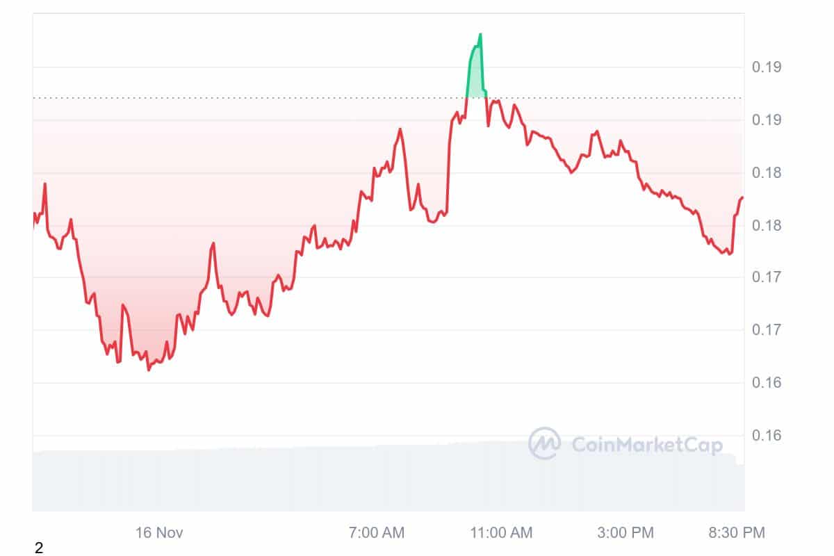 BRETT Meme Coin 1 Day Price Graph