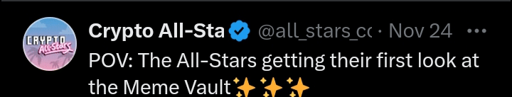 Crypto All-Stars tweet