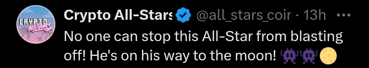 Crypto All-Stars tweet