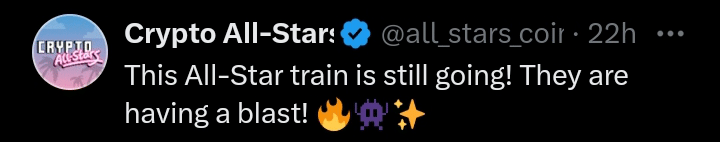 Crypto All-Stars tweet