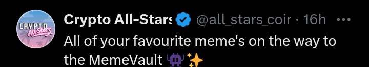 Crypto All-Stars tweet