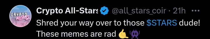 Crypto All-Stars tweet