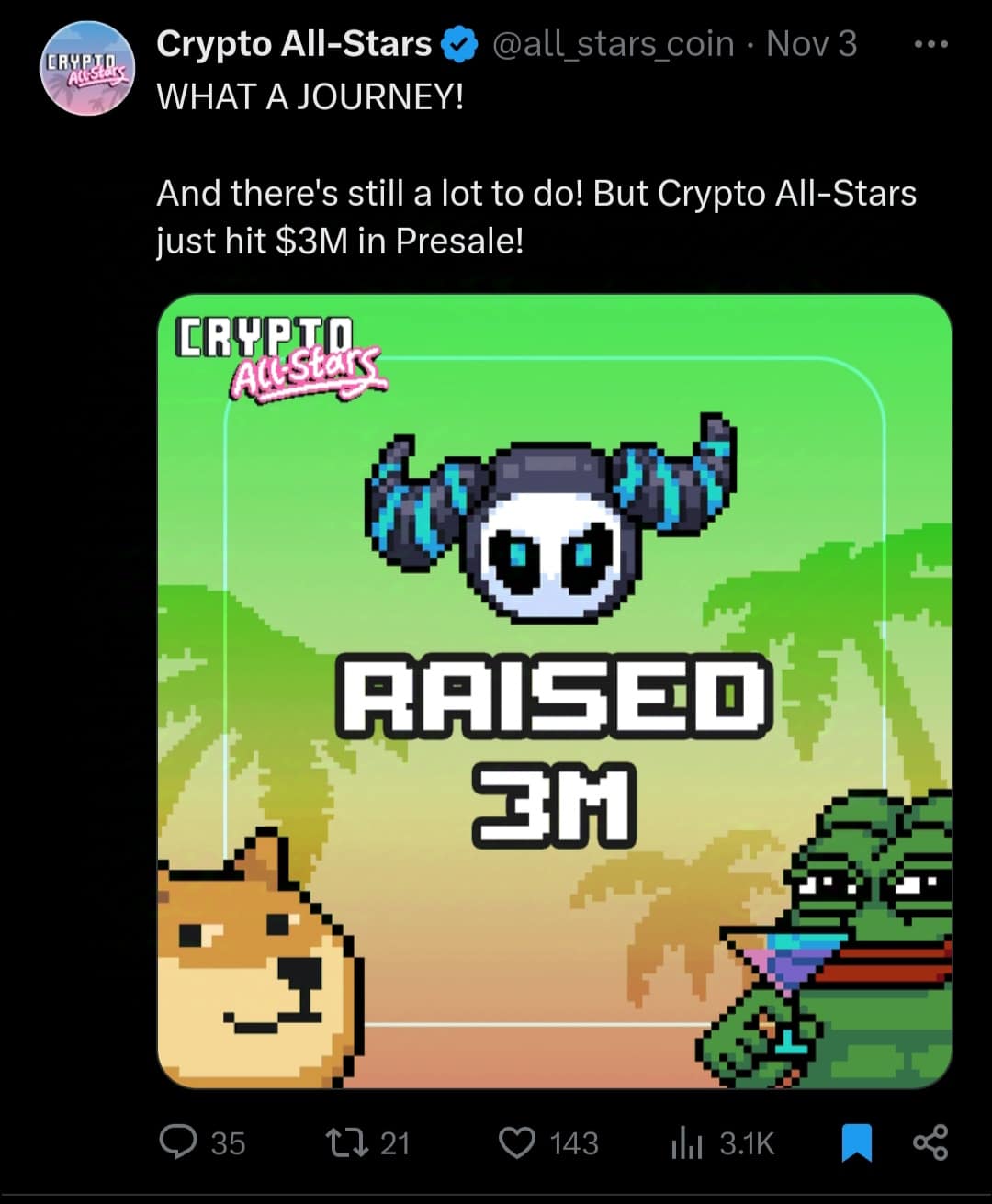 Crypto all-stars tweet