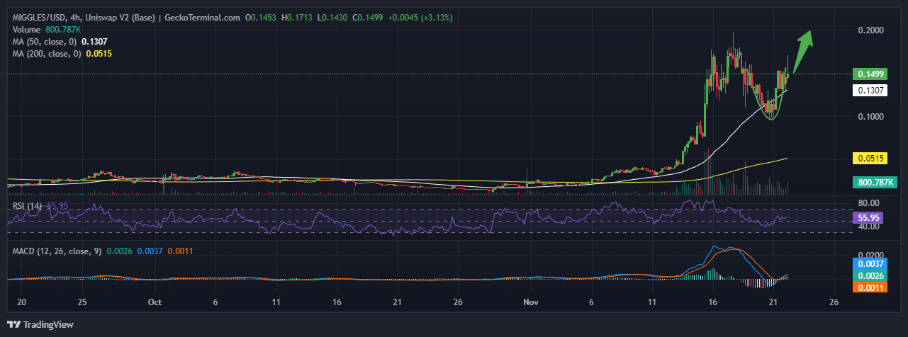 Mr Miggles Price Chart Analysis Source: GeckoTerminal