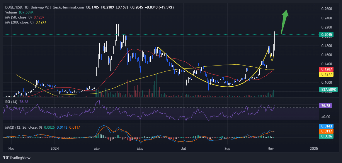 Dogecoin Price Chart Analysis Source: GeckoTerminal