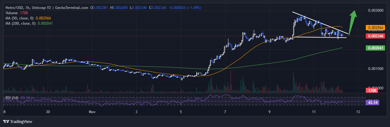 First Neiro On Ethereum Price Chart Analysis Source: GeckoTerminal