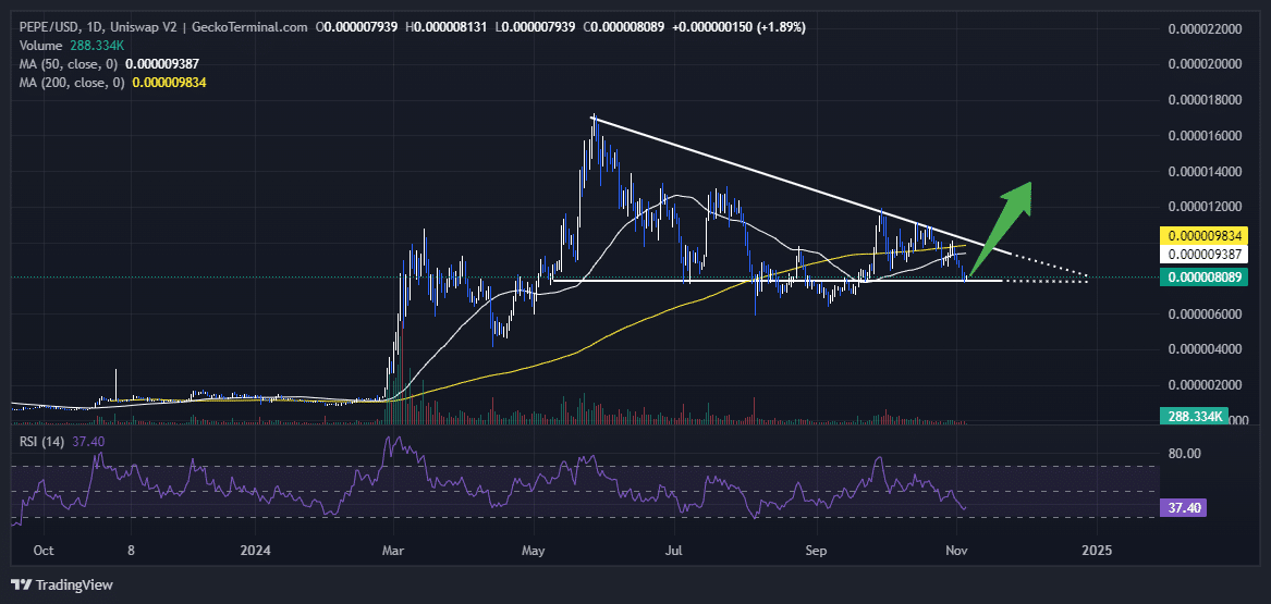 Pepe Price Chart Analysis Source: GeckoTerminal