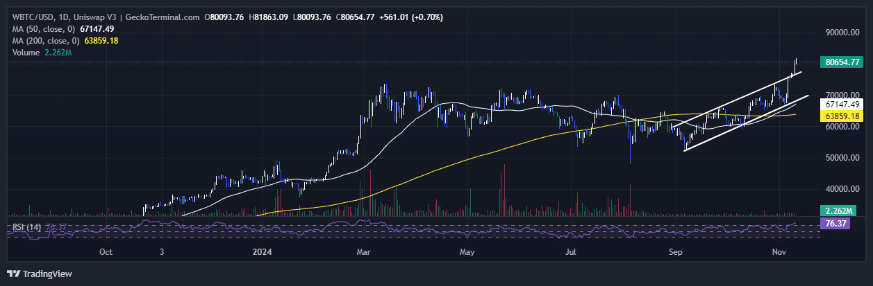 Bitcoin Price Chart Analysis Source: GeckoTerminal