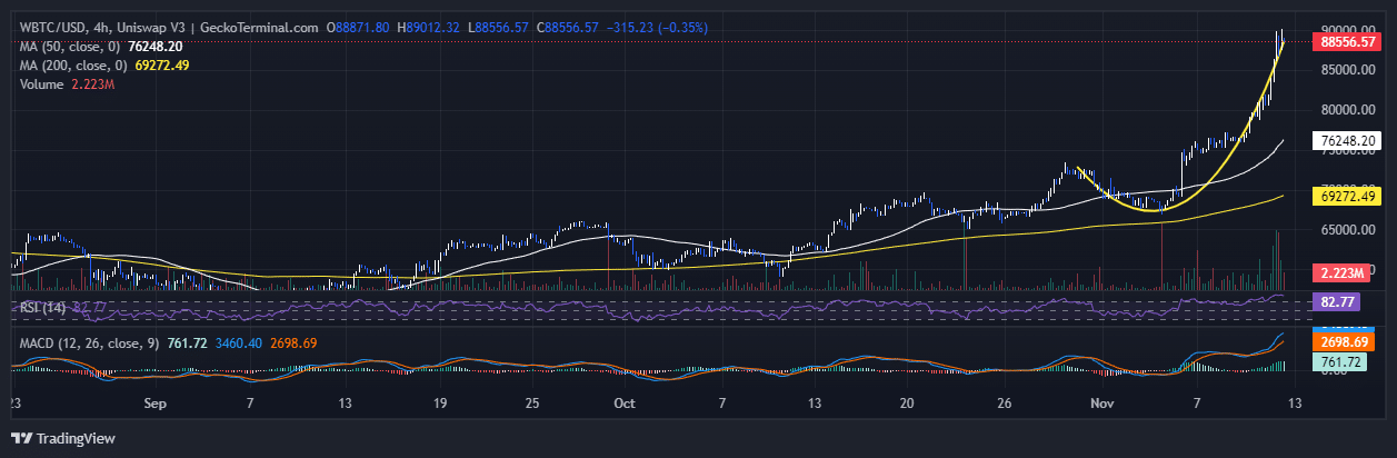 Bitcoin Price Chart Analysis Source: GeckoTerminal