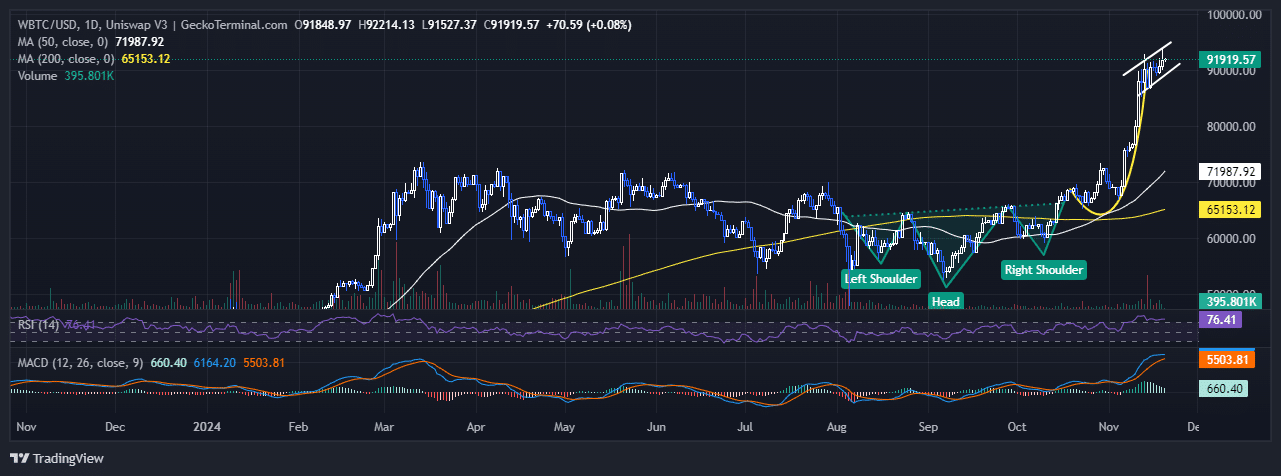 Bitcoin Price Chart Analysis Source: GeckoTerminal