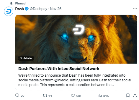 DASH Tweet