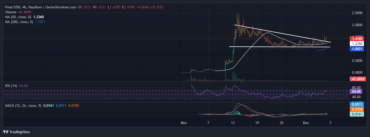 Peanut The Squirrel Price Chart Analysis Source: GeckoTerminal