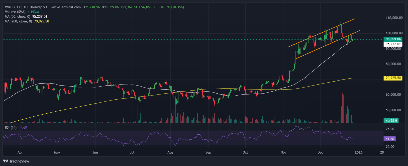 Bitcoin Price Chart Analysis Source: GeckoTerminal