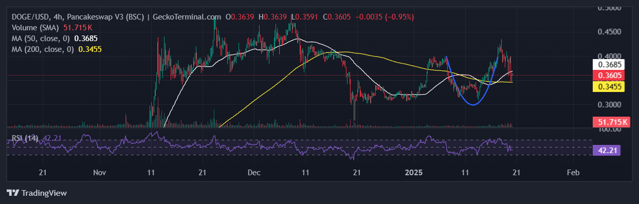 Dogecoin Price Chart Analysis Source: GeckoTerminal