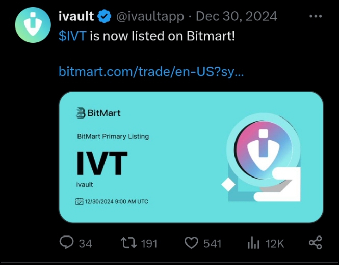 Ivault tweet