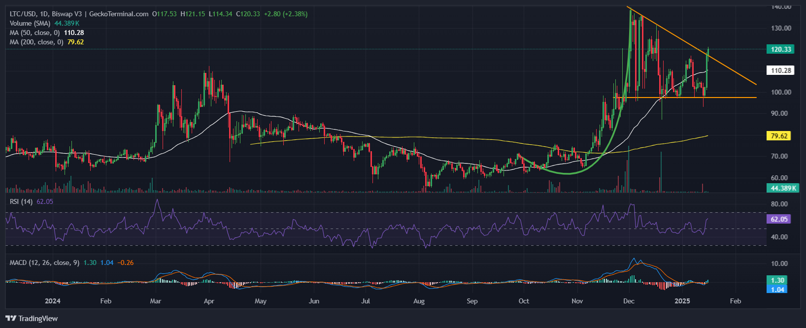 Litecoin Price Chart Analysis Source: GeckoTerminal