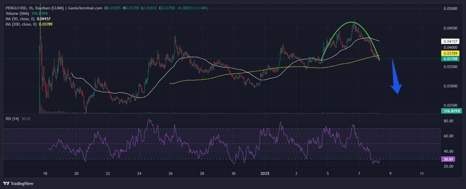 Pudgy Penguins Price Chart Analysis Source: GeckoTerminal