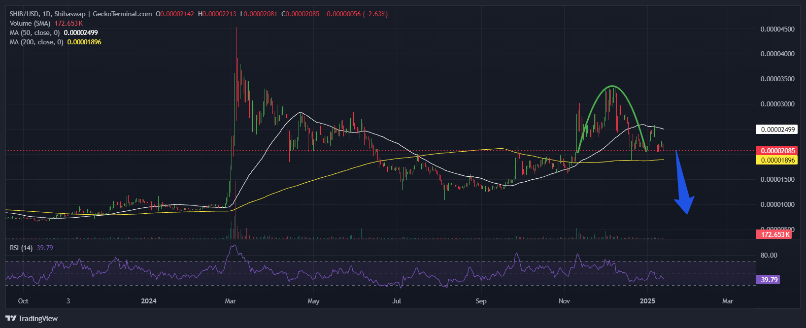 Shiba Inu Price Chart Analysis Source: GeckoTerminal