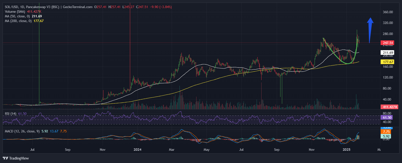 Solana Price Chart Analysis Source: GeckoTerminal