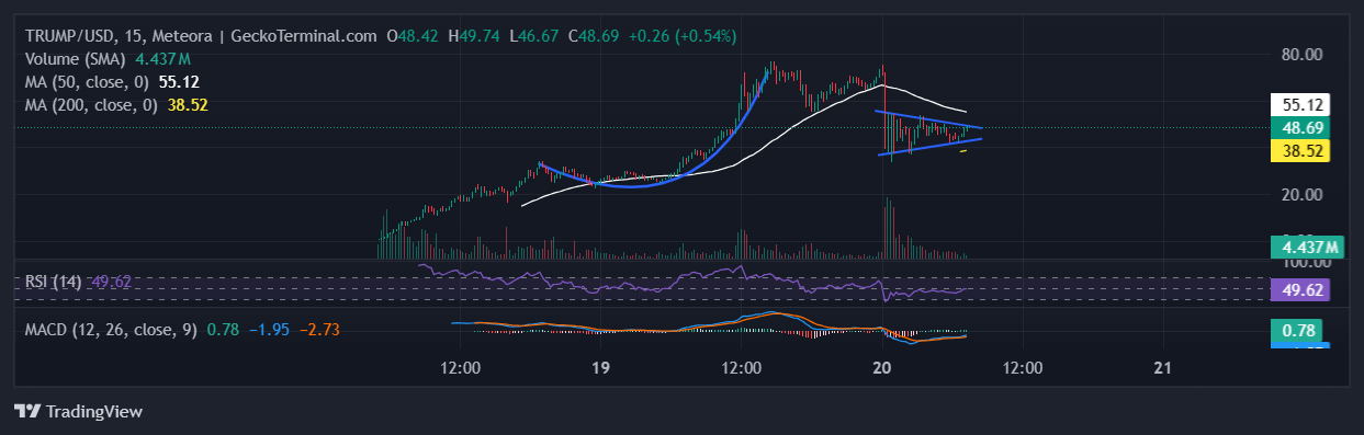 Official Trump Price Chart Analysis Source: GeckoTerminal