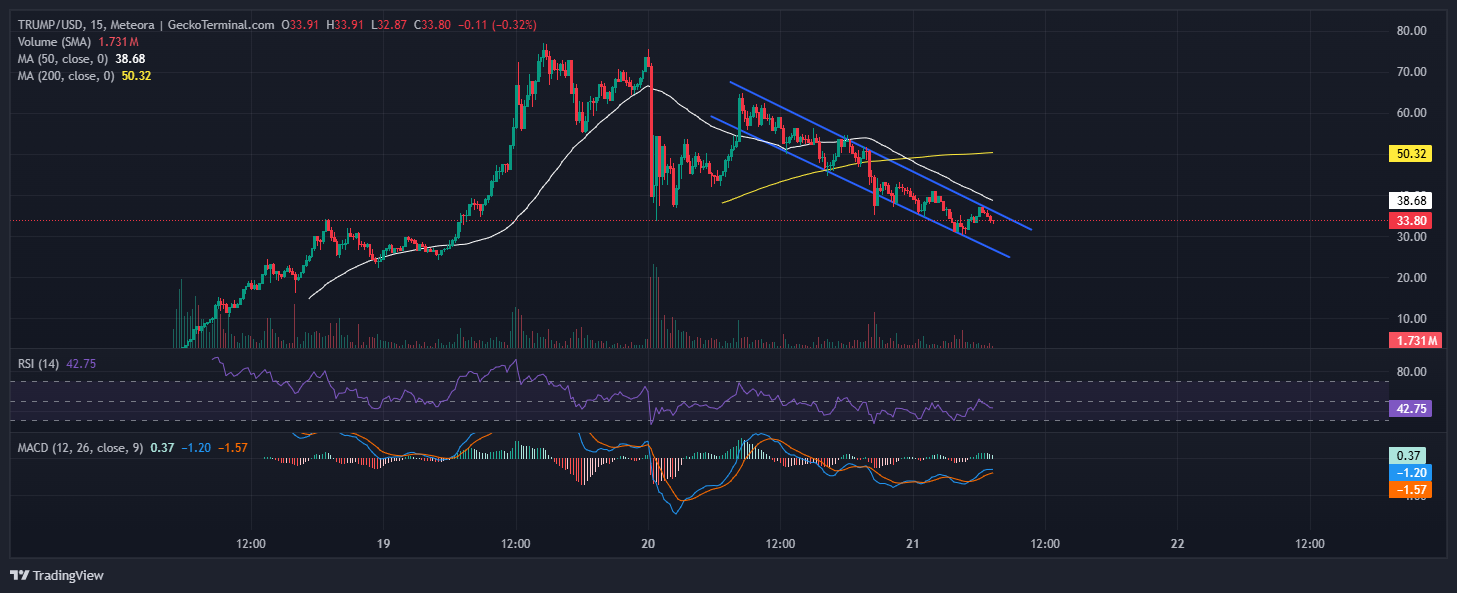 Official Trump Price Chart Analysis Source: GeckoTerminal