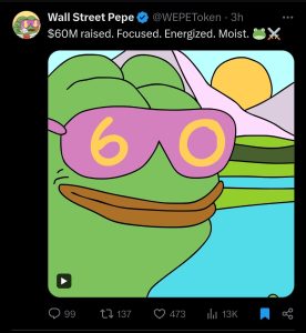 Wall Street Pepe tweet