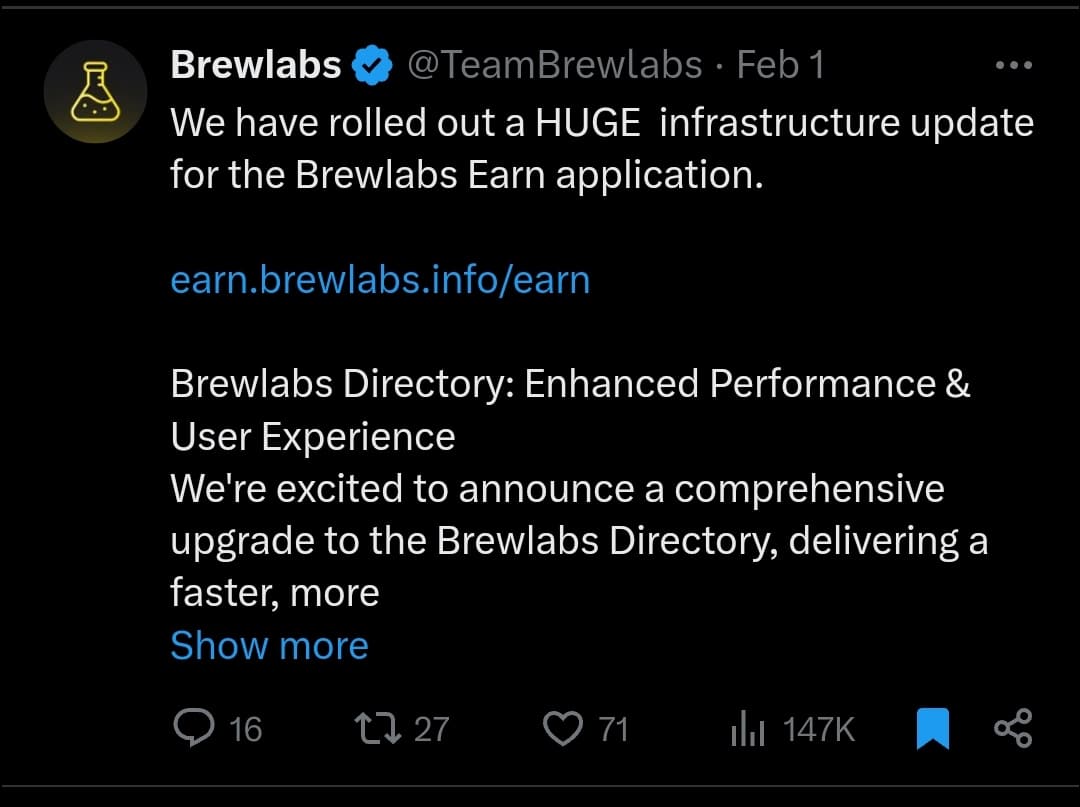 Brewlabs tweet