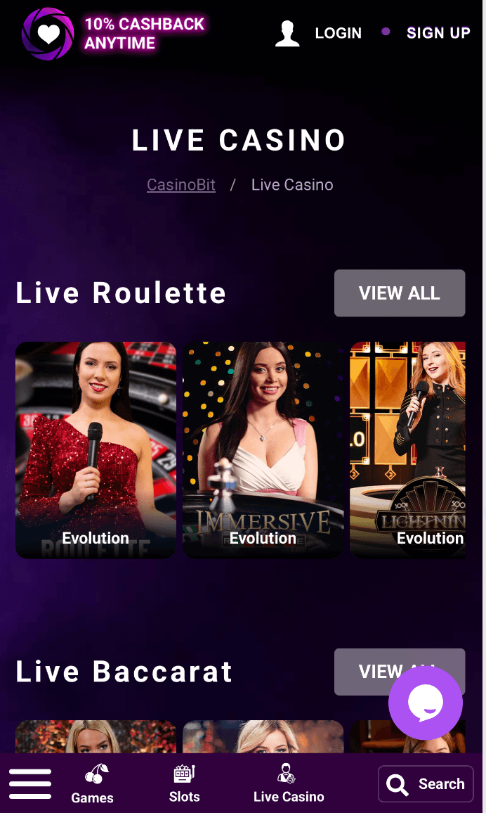 Casinobit live casino