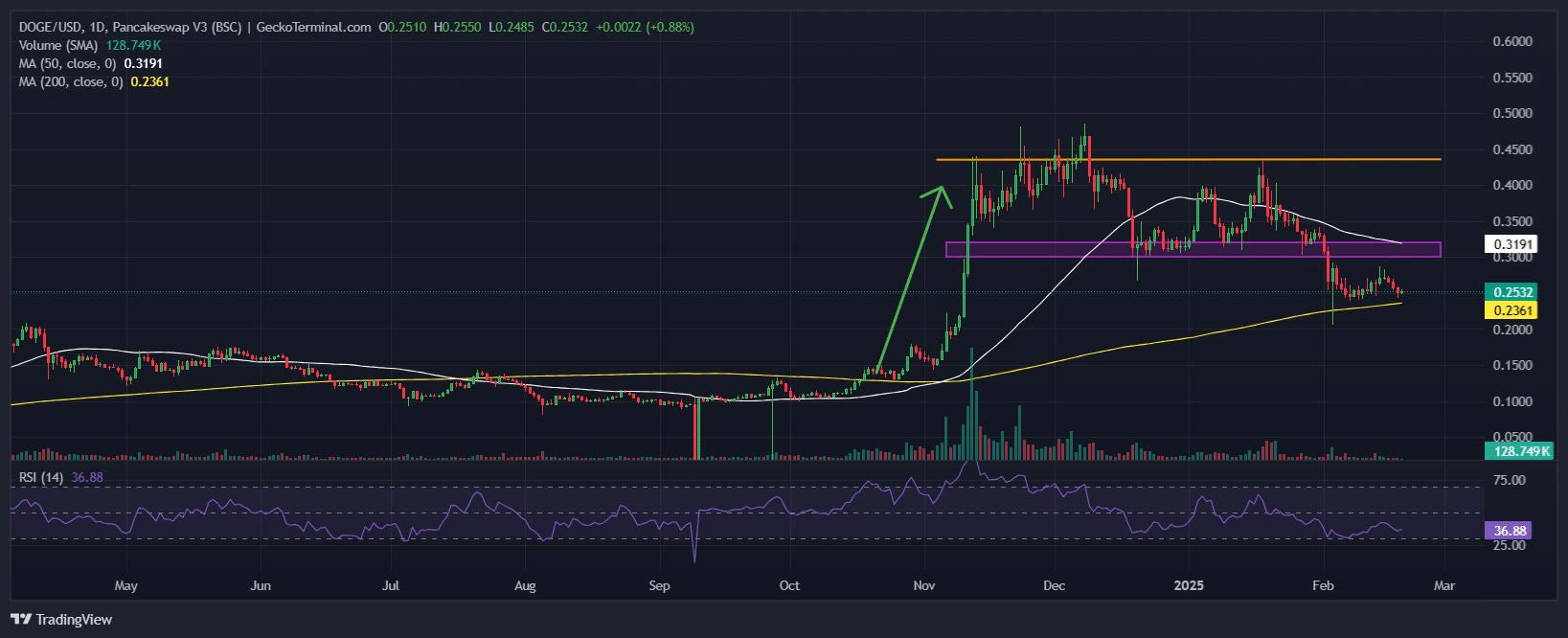 Dogecoin Price Chart Analysis. Source: GeckoTerminal