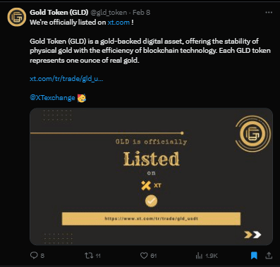 Goldtoken tweet