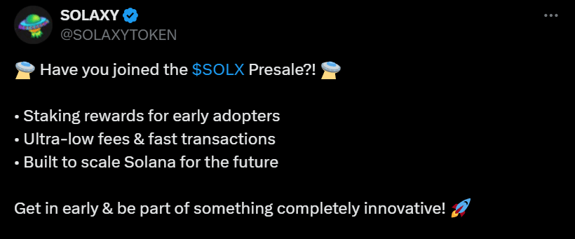 $SOLX Tweet