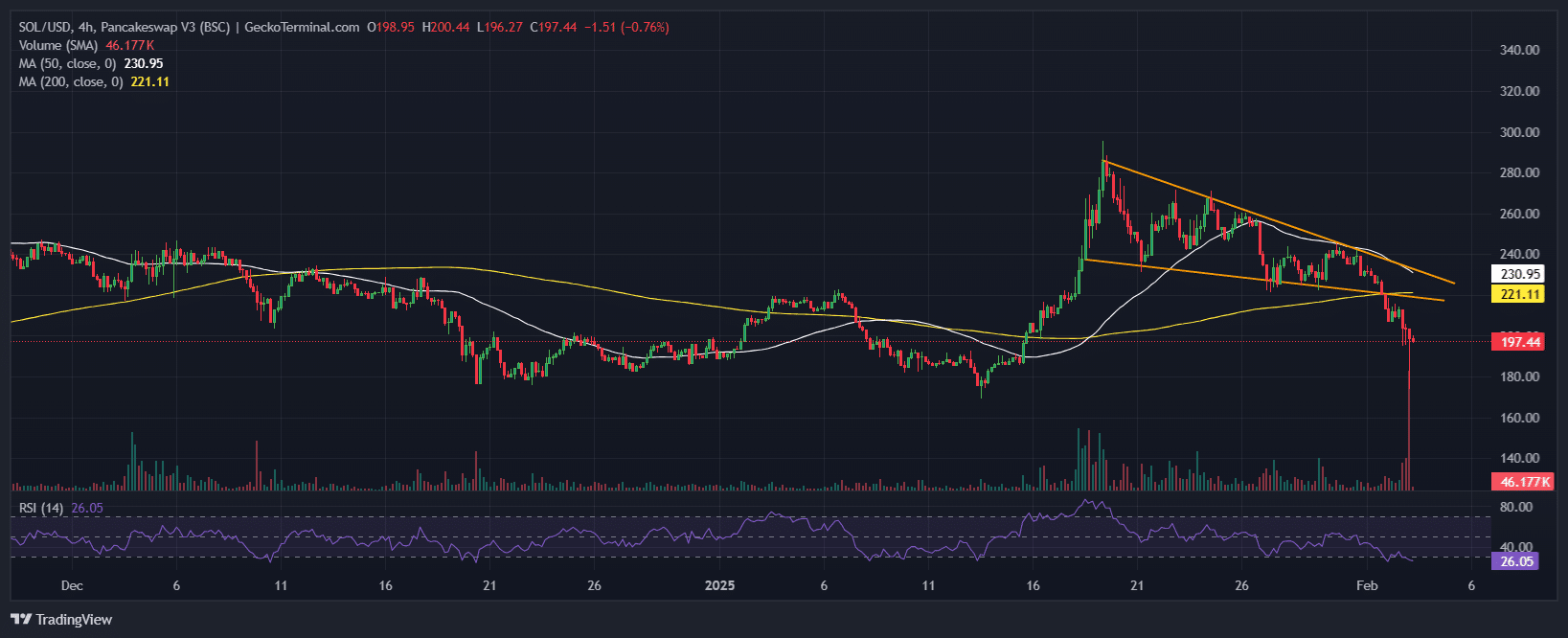 Solana Price Chart Analysis Source: GeckoTerminal