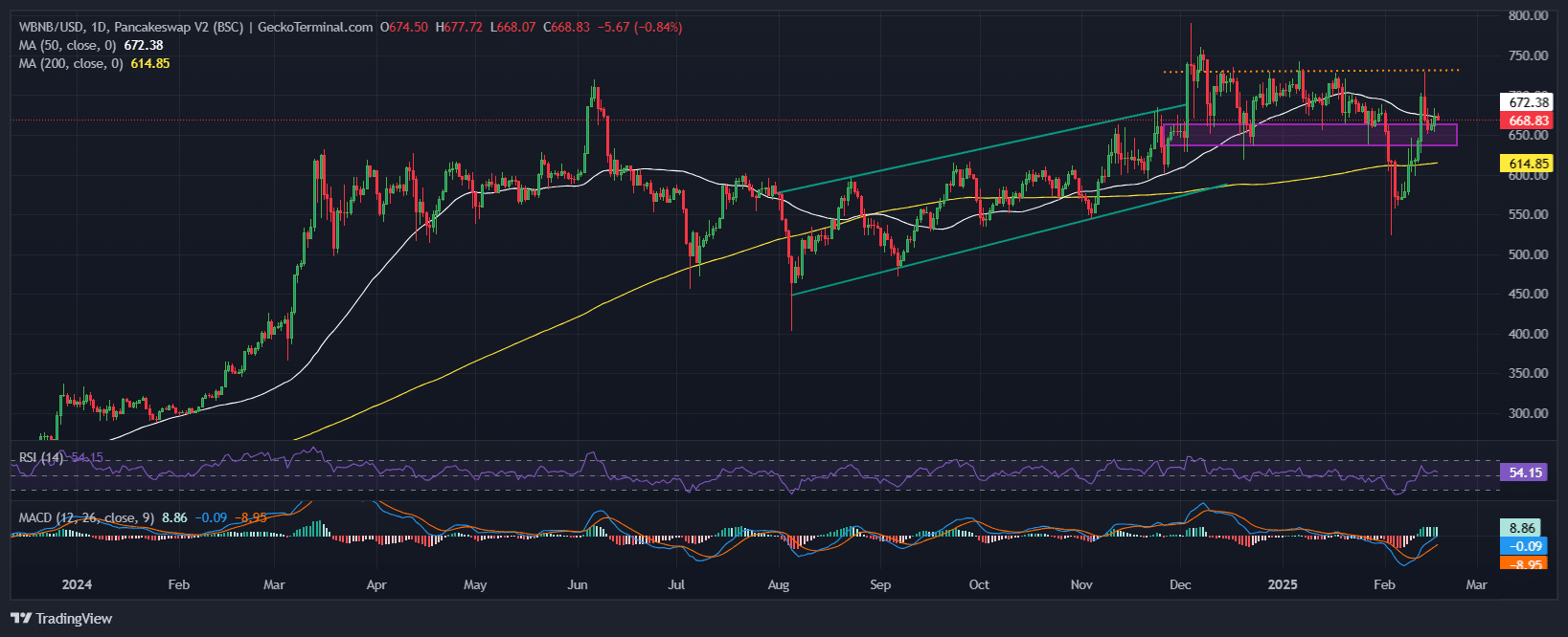 BNB Price Chart Analysis Source: GeckoTerminal