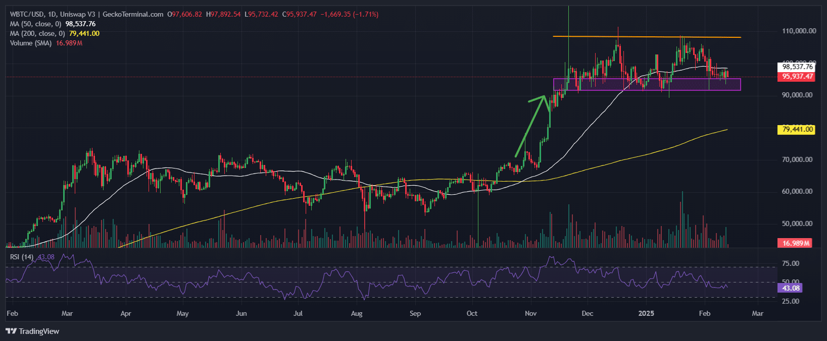 Bitcoin Price Chart Analysis Source: GeckoTerminal