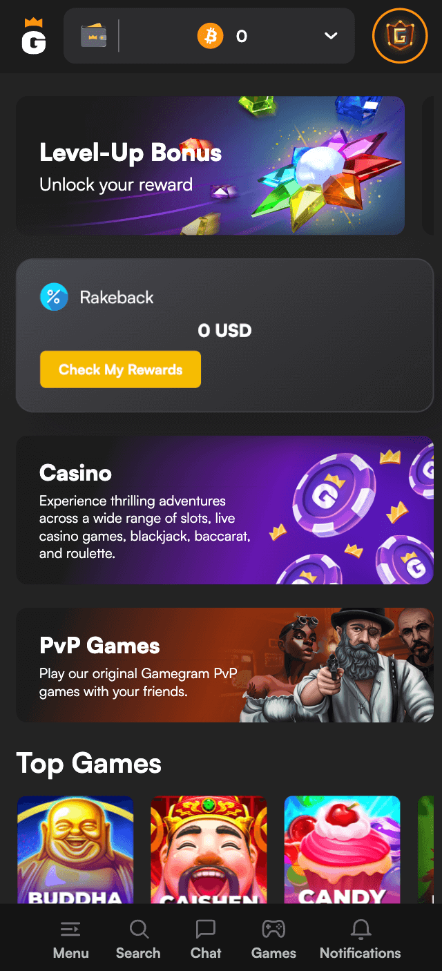 gamegram casino interface