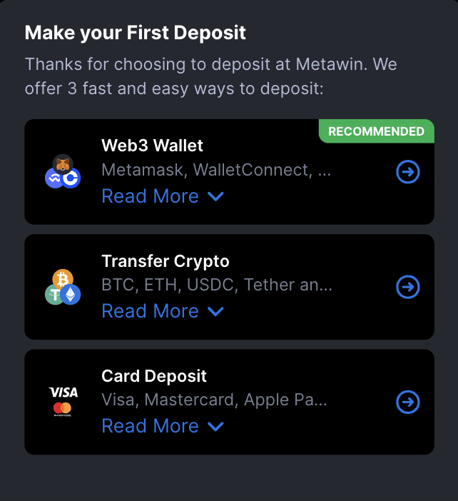 metawin casino deposit options