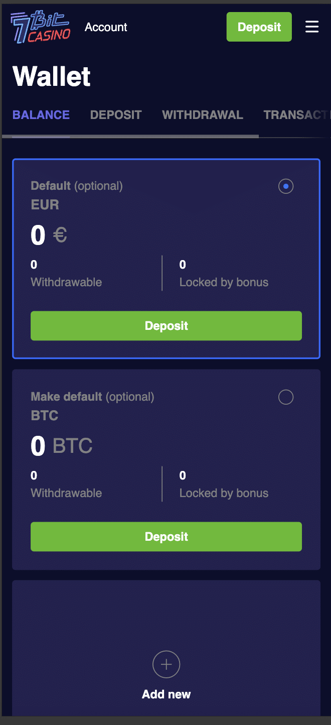 7bit casino wallet