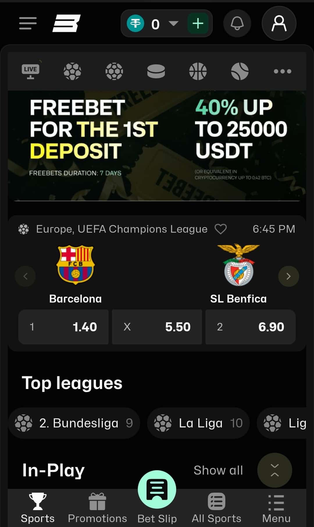 Screenshot of BoxBet sportsbook