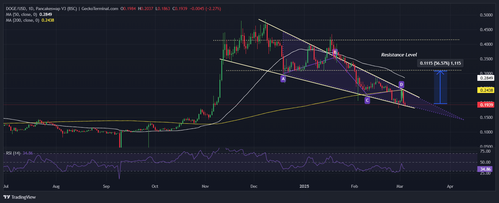 Dogecoin Price Chart Analysis Source: GeckoTerminal