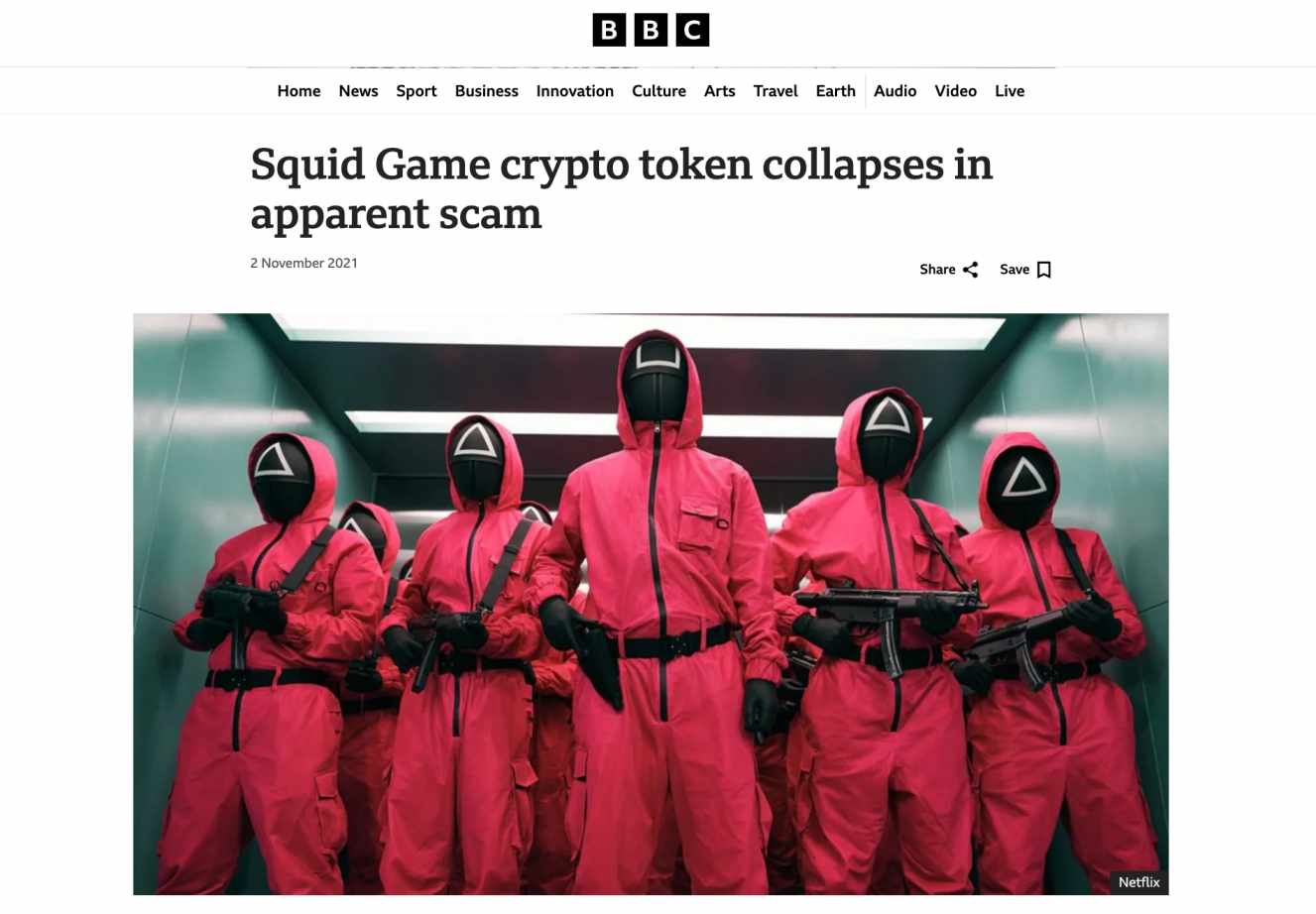 Squid Game Token scam