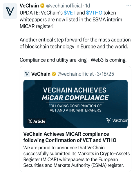 VTHO Tweet