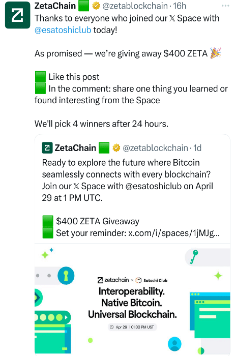 ZETA Tweet
