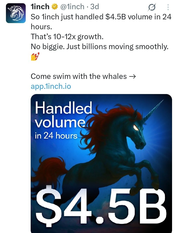 1Inch tweet
