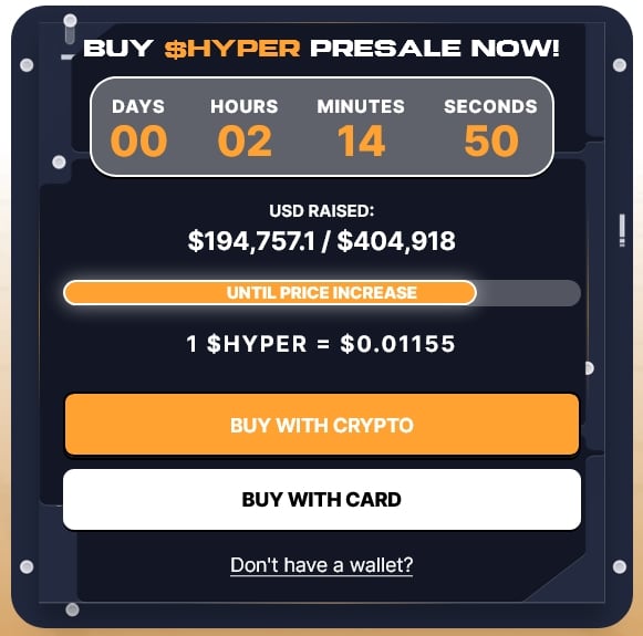 Bitcoin Hyper Preasale Screen