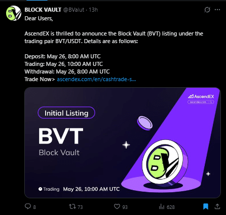 Block vault tweet