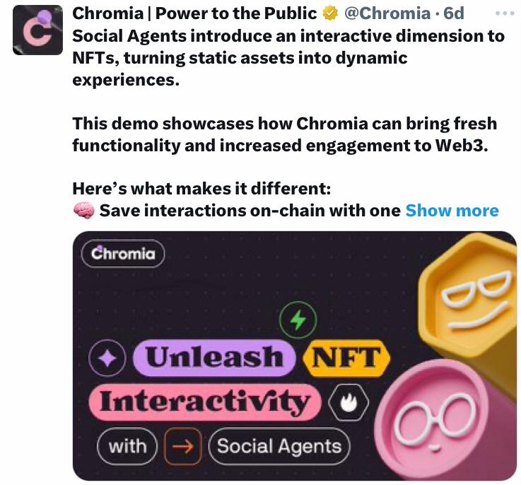 Chromia tweet