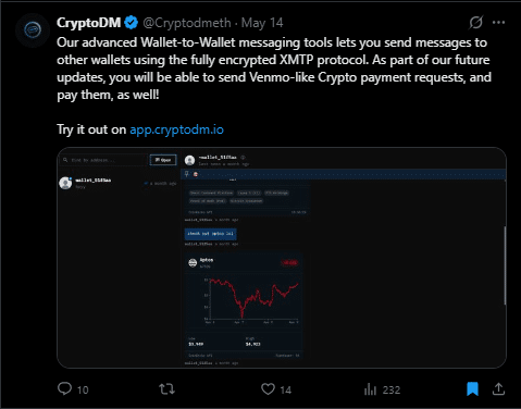 Cryptodm tweet