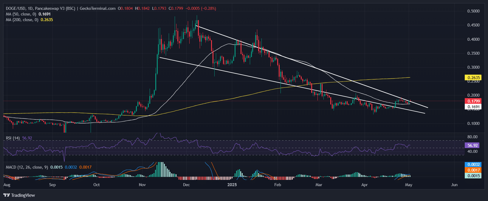 Dogecoin Price Chart Analysis Source: GeckoTerminal